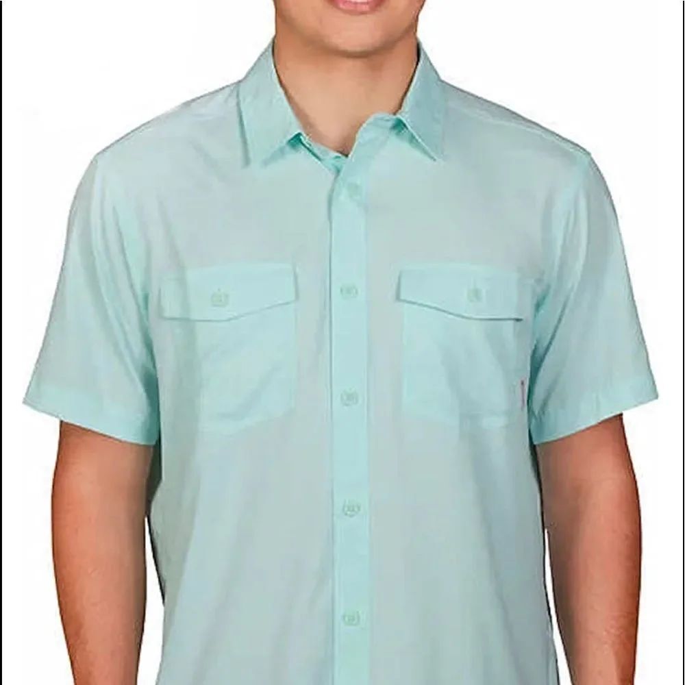 Columbia Omni-Shade Regular Fit Short Sleeve Button Down Size XL